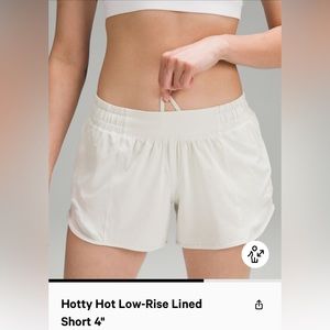 Hotty Hot Low Rose Lined Short 4” Color: Bone